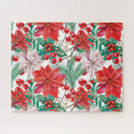 Beautiful red and white Christmas poinsettia Legpuzzel