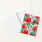 Beautiful red and white Christmas poinsettia Notitieboek (Binnen)