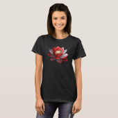 Beautiful red and white lotus flower spreckels blo t-shirt (Voorkant volledig)