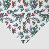 Beautiful Red Berry Greenery Christmas Pattern Tissuepapier (Detail)