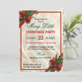 Beautiful Red Bow and Ribbon Christmas Party Kaart (Staand voorkant)