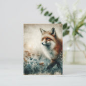 Beautiful Red Fox Watercolor Briefkaart (Staand voorkant)