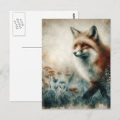 Beautiful Red Fox Watercolor Briefkaart (Voorkant / Achterkant)