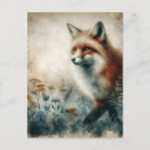 Beautiful Red Fox Watercolor Briefkaart (Voorkant)
