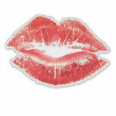 Beautiful Red Kiss Isolated Vector Art Sticker (Voorkant)
