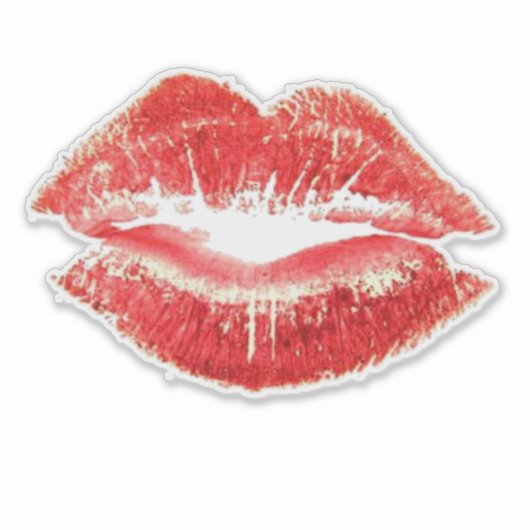 Beautiful Red Kiss Isolated Vector Art Sticker (Voorkant)