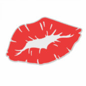 Beautiful Red Lipstick Kiss Isolated Sticker (Voorkant)
