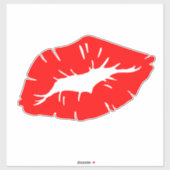 Beautiful Red Lipstick Kiss Isolated Sticker (Vel)