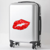 Beautiful Red Lipstick Kiss Isolated Sticker (Koffer)
