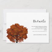  Beautiful Red Maple Wedding Details Card Kaart (Voorkant)