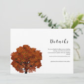  Beautiful Red Maple Wedding Details Card Kaart (Staand voorkant)