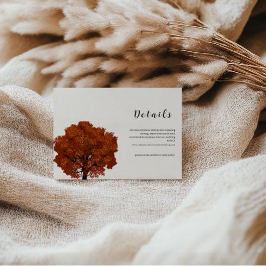  Beautiful Red Maple Wedding Details Card Kaart