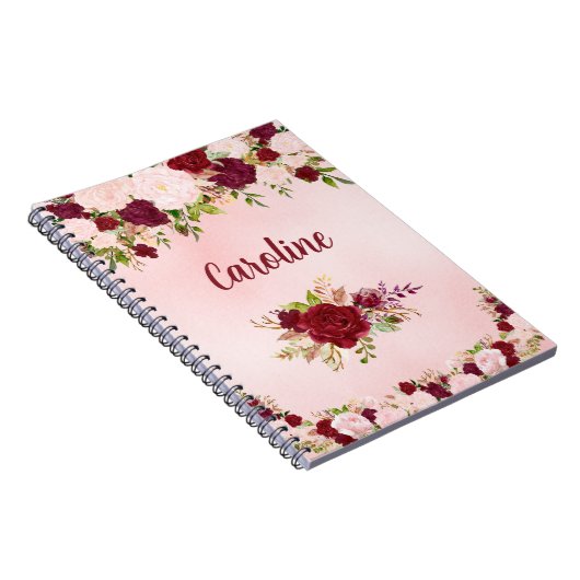 Beautiful Red & Pink Roses Personalized Notitieboek (Rechterzijde)