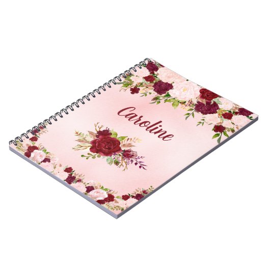 Beautiful Red & Pink Roses Personalized Notitieboek (Linkerzijde)
