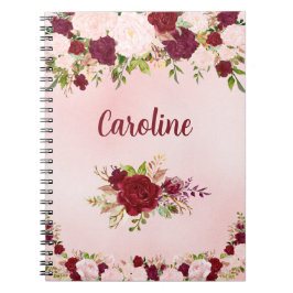 Beautiful Red & Pink Roses Personalized Notitieboek