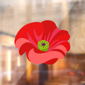 Beautiful Red poppy commemorative Raamsticker (Vel 2)