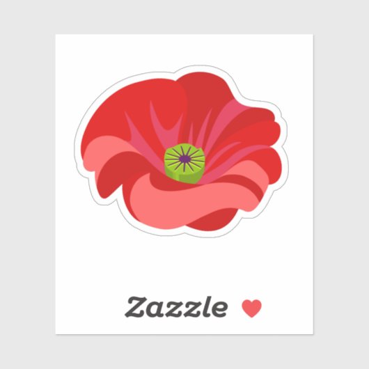 Beautiful Red poppy commemorative Sticker (Vel)