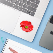 Beautiful Red poppy commemorative Sticker (Laptop met iPhone)