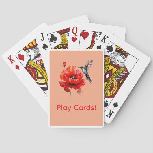 Beautiful Red Poppy In All Its Glory Pokerkaarten (Achterkant)