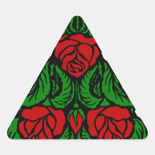 BEAUTIFUL RED ROSES TRIANGLE STICKER (Voorkant)