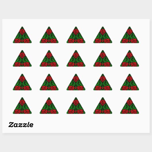 BEAUTIFUL RED ROSES TRIANGLE STICKER (Vel)