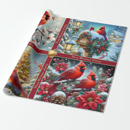 Beautiful Red Winter Cardinals Wrapping Paper Cadeaupapier