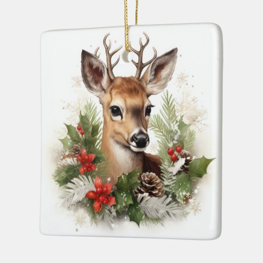 Beautiful Reindeer Christmas Holiday Keramisch Ornament (Links)