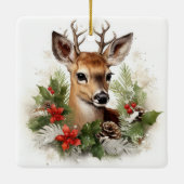 Beautiful Reindeer Christmas Holiday Keramisch Ornament (Achterkant)