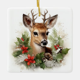 Beautiful Reindeer Christmas Holiday Keramisch Ornament