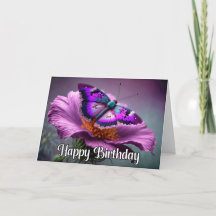 Beautiful Resting Butterfly Happy Birthday