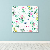 Beautiful Retro Floral Art Canvas Afdruk (Insitu (Houten vloer))