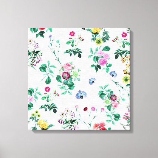 Beautiful Retro Floral Art Canvas Afdruk (Voorkant)