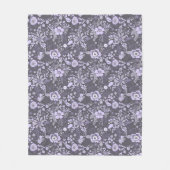 Beautiful retro style blue pastel floral pattern fleece deken (Voorkant)