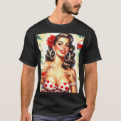 Beautiful Retro Woman Illustration T-shirt (Voorkant)