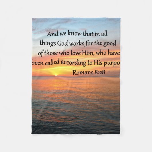 BEAUTIFUL ROMANS 8:28 SUNRISE FOTO FLEECE DEKEN (Voorkant)