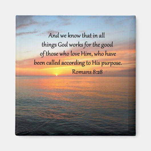 BEAUTIFUL ROMANS 8:28 SUNRISE FOTO MAGNEET (Voorkant)