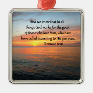BEAUTIFUL ROMANS 8:28 SUNRISE FOTO METALEN ORNAMENT