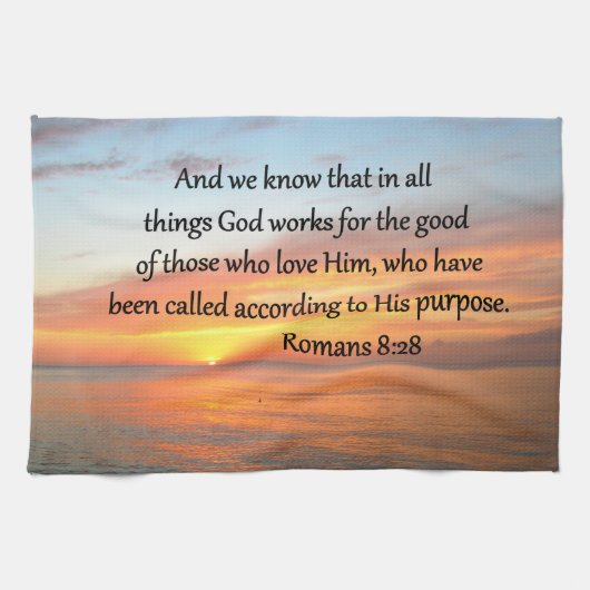 BEAUTIFUL ROMANS 8:28 SUNRISE FOTO THEEDOEK (Horizontaal)