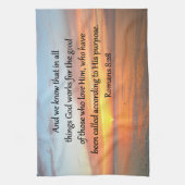 BEAUTIFUL ROMANS 8:28 SUNRISE FOTO THEEDOEK (Verticaal)