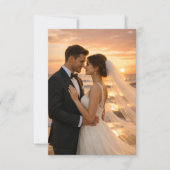 Beautiful Romantic Wedding Vows Sunset Beach Bedankkaart (Voorkant)