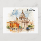 Beautiful Rome Italy Watercolor Painting Briefkaart (Voorkant)