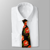 BEAUTIFUL ROOS, Oranje zwart Stropdas (Gebonden)