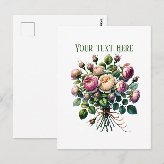 Beautiful rose bundle customizable briefkaart (Voorkant / Achterkant)