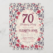 Beautiful Rose Themed Beach Party Kaart (Voorkant / Achterkant)