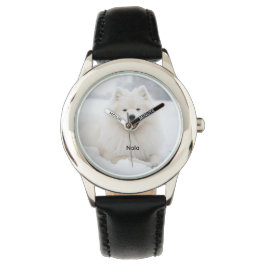 Beautiful Samoyed Dog Kid's Personalized Horloge