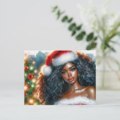 Beautiful Santa Black Woman Christmas Briefkaart (Staand voorkant)