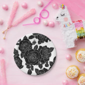 Beautiful seamless black and white monochroom patt papieren bordje (Feest)