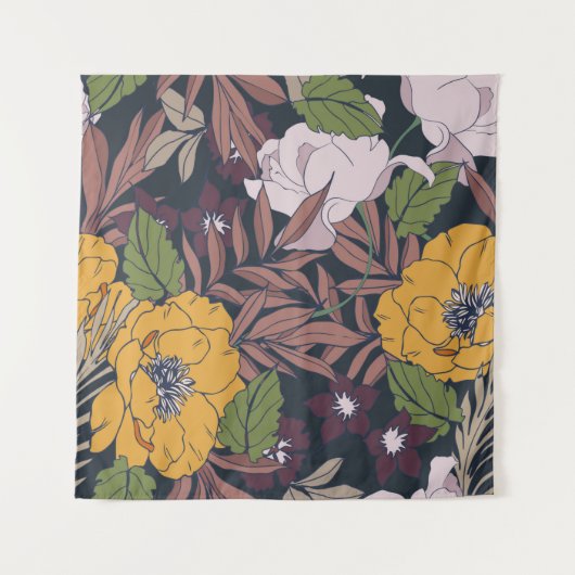 Beautiful seamless floral pattern background. wandkleed (Voorkant)