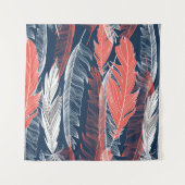 Beautiful seamless graphic pattern of feathers wandkleed (Voorkant)