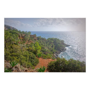 Beautiful Seashore op het eiland Kreta, Griekenlan Foto Afdruk